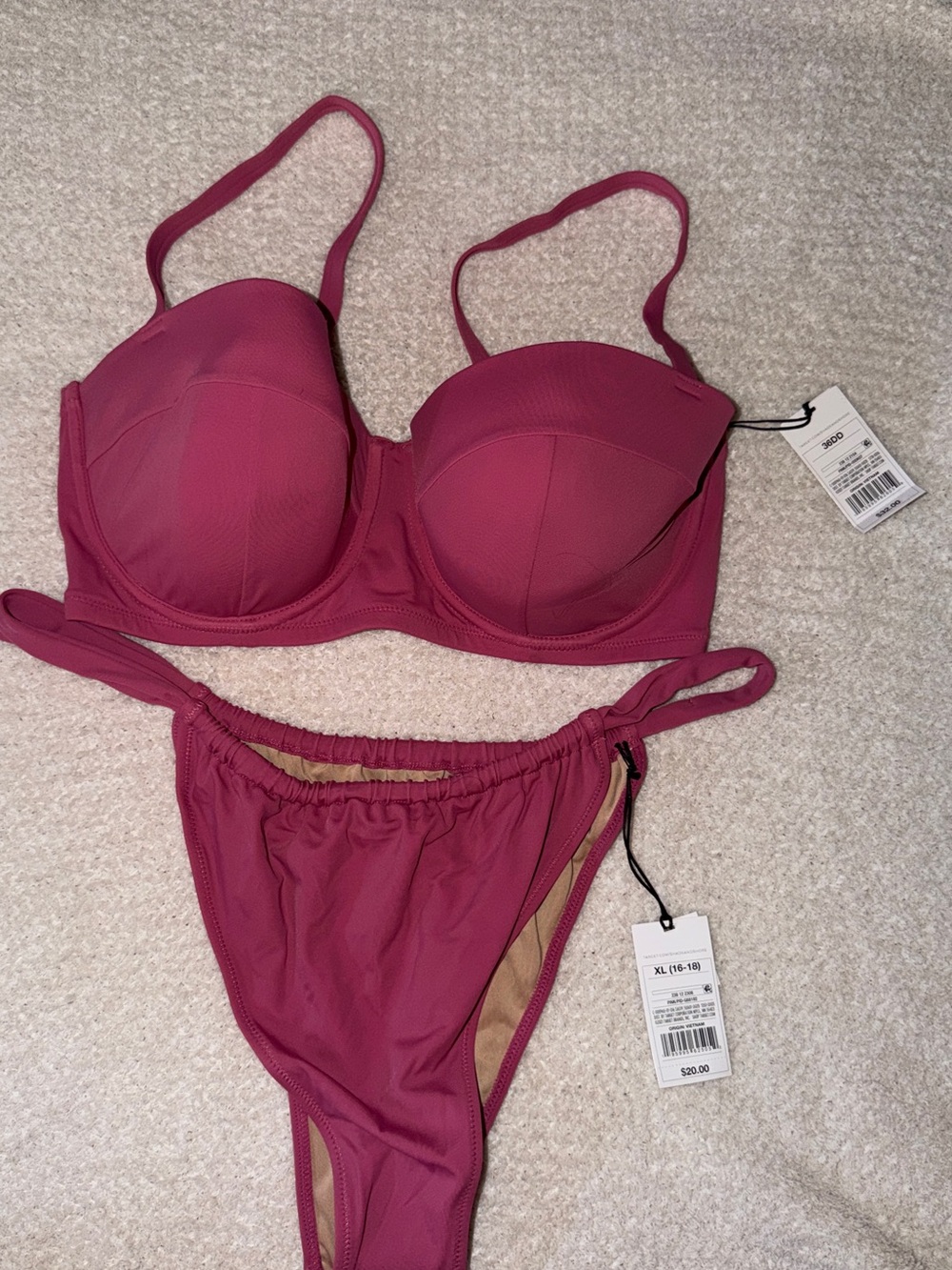 Shade & Shore Magenta Two-Piece Bikini Set